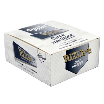 50 Rizla Silver King Size Slim Rolling Papers Full Box