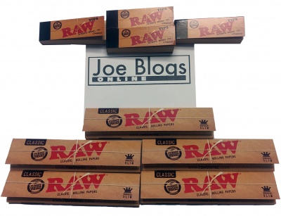 RAW 5 Packs Classic King Size Papers with 4 RAW Booklets Rolling Tips