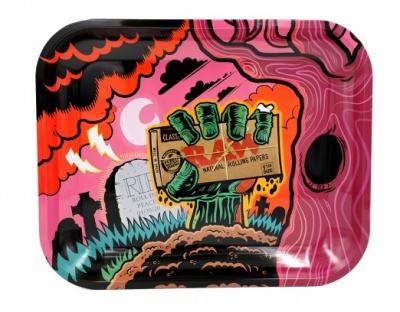 RAW ZOMBIE Large Metal Rolling Tray
