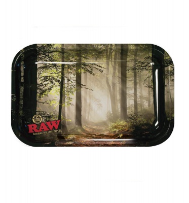 RAW - Smokey Forest - Small Metal Rolling Tray
