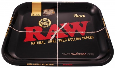 RAW - BLACK - Large Metal Rolling Tray