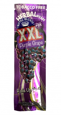 2-pack PURPLE GRAPE XXL Hemp Wraps - Tobacco Free (Rolls up to 4!)