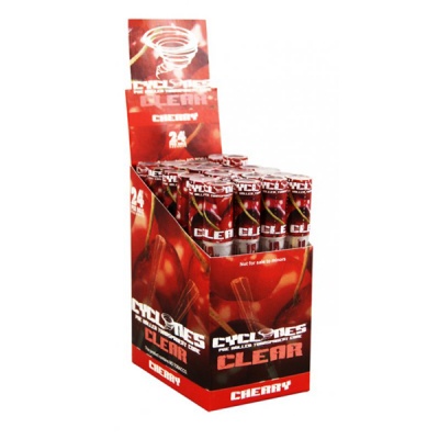 24 Cyclone Clear Cherry Flavoured Pre Rolled Cones Full Box