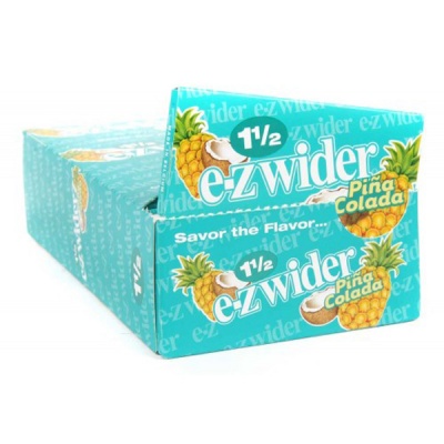 24 EZ-Wider Pina Colada Flavoured 1½ Size Rolling Papers Full Box