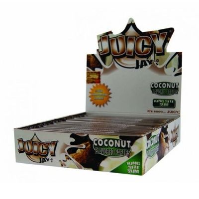 24 Juicy Jays Coconut King Size Slim Flavoured Rolling Papers Full Box