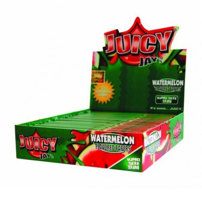 24 Juicy Jays Watermelon King Size Slim Flavoured Rolling Papers Full Box