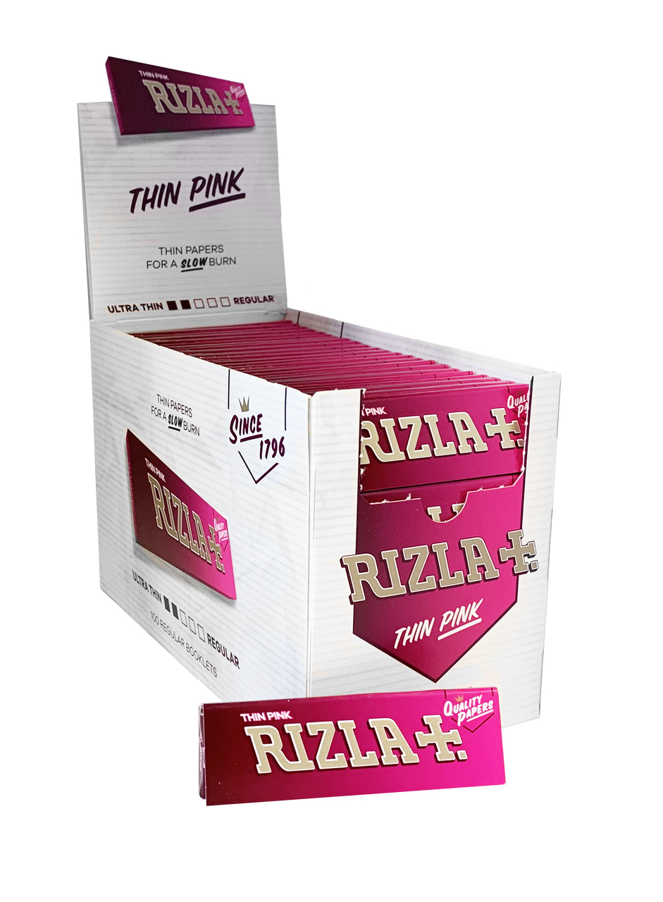 RIZLA PINK REGULAR STANDARD SIZE QUALITY ROLLING PAPERS 