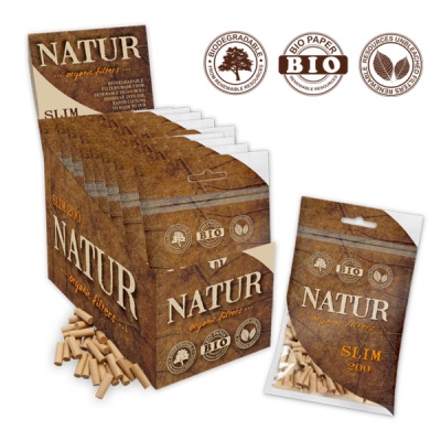 20 Natur Slim Organic Biodegradable Filter Tips 200 per Pack Full Box