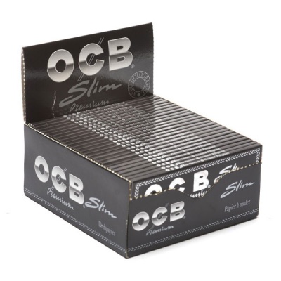 50 OCB Black Premium King Size Slim Rolling Papers Full Box