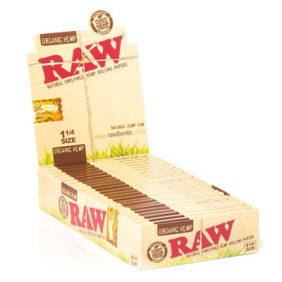 24 RAW Organic 1¼ Size Rolling Papers Full Box
