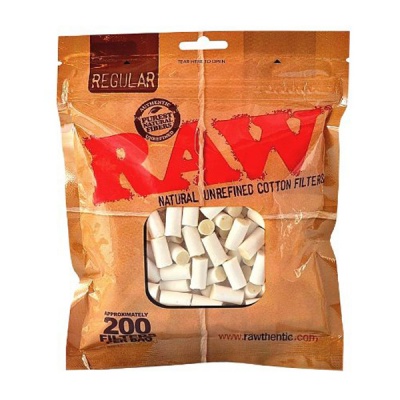 RAW Regular 8mm Cotton Filter Tips 200 Bag