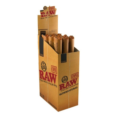15 RAW Classic Supernatural 12 Inch Pre-Rolled Cones 1 per Pack Full Box