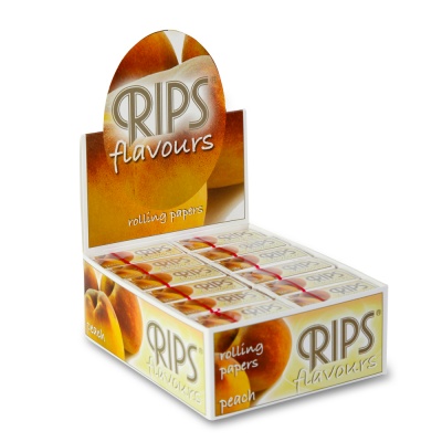 24 Rips Peach Flavoured 4m Slim Rolls Full Box