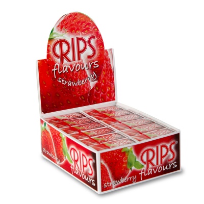 24 Rips Strawberry Flavoured 4m Slim Rolls Full Box