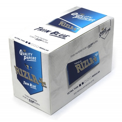 100 Rizla Blue Regular Rolling Papers Full Box