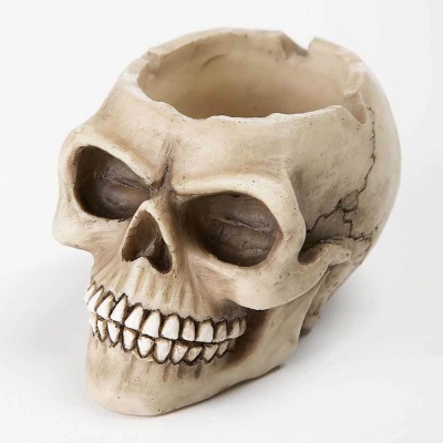Resin Cast Skull Ashtray Bowl