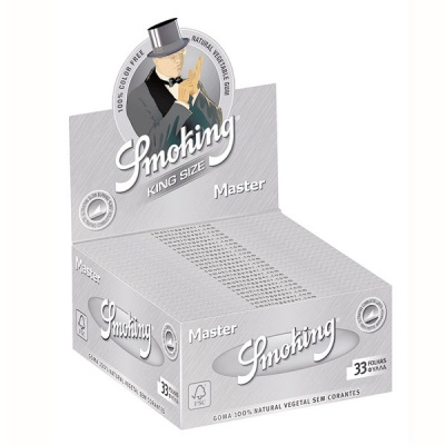 50 Smoking Master Silver King Size Slim Rolling Papers Full Box