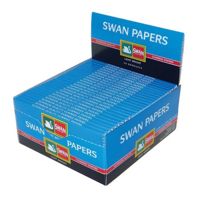 50 Swan Blue King Size Slim Rolling Papers Full Box