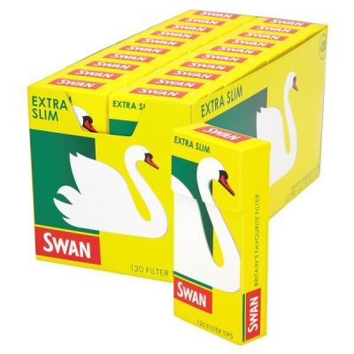 20 Swan Extra Slim Filter Tips 120 per Pack Full Box