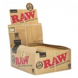 50 RAW Classic King Size Slim Rolling Papers Full Box