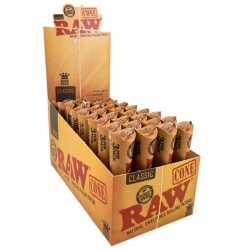 32 RAW Classic King Size 3 Pack Cones Full Box