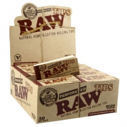 50 RAW Wide Perforated Cotton Tips Full Box