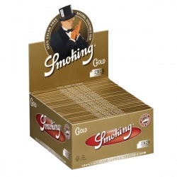 50 Smoking Gold King Size Slim Rolling Papers Full Box