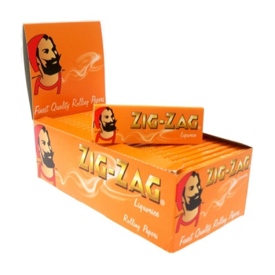 50 Zig-Zag Liquorice Regular Single Wide Rolling Papers Full Box