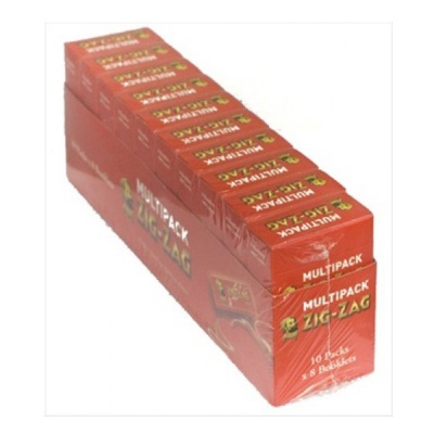 80 Zig-Zag Red Regular Rolling Papers 10 x 8 Multipacks Full Box