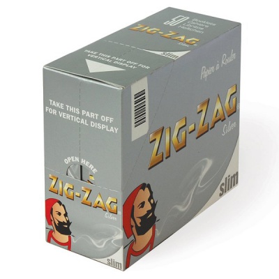 50 Zig-Zag Silver King Size Slim Rolling Papers Full Box