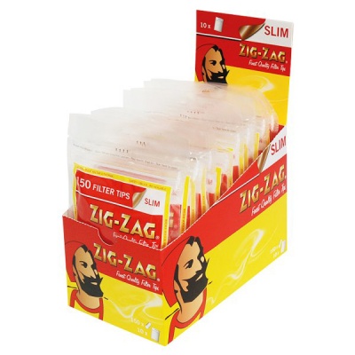 10 Zig-Zag Slim Filter Tips 150 per Box