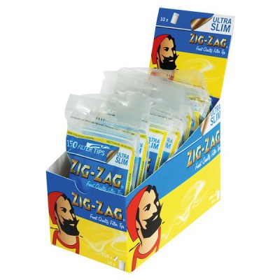 10 Zig-Zag Ultra Slim Filter Tips 150 per Box